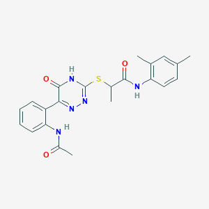 N-(2,4-Dimethylphenyl)-2-{[6-(2-acetamidophenyl)-5-oxo-4,5-dihydro-1,2,4-triazin-3-YL]sulfanyl}propanamide