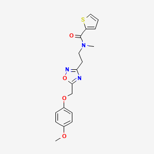 N-(2-{5-[(4-methoxyphenoxy)methyl]-1,2,4-oxadiazol-3-yl}ethyl)-N-methylthiophene-2-carboxamide