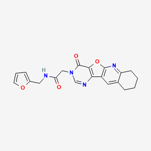 N-(furan-2-ylmethyl)-2-(15-oxo-17-oxa-2,12,14-triazatetracyclo[8.7.0.03,8.011,16]heptadeca-1(10),2,8,11(16),12-pentaen-14-yl)acetamide