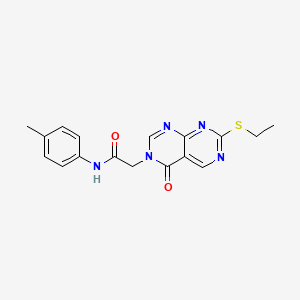 molecular formula C17H17N5O2S B11275398 2-[7-(ethylsulfanyl)-4-oxopyrimido[4,5-d]pyrimidin-3(4H)-yl]-N-(4-methylphenyl)acetamide 