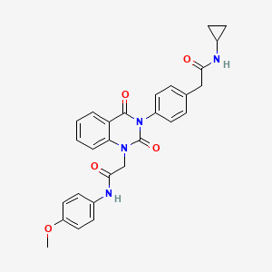 N-cyclopropyl-2-[4-(1-{[(4-methoxyphenyl)carbamoyl]methyl}-2,4-dioxo-1,2,3,4-tetrahydroquinazolin-3-yl)phenyl]acetamide