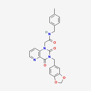 2-(3-(benzo[d][1,3]dioxol-5-ylmethyl)-2,4-dioxo-3,4-dihydropyrido[3,2-d]pyrimidin-1(2H)-yl)-N-(4-methylbenzyl)acetamide