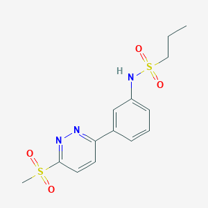 molecular formula C14H17N3O4S2 B11275410 N-[3-(6-Methanesulfonylpyridazin-3-YL)phenyl]propane-1-sulfonamide 