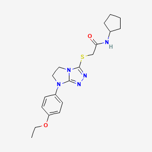 N-Cyclopentyl-2-{[7-(4-ethoxyphenyl)-5H,6H,7H-imidazo[2,1-C][1,2,4]triazol-3-YL]sulfanyl}acetamide