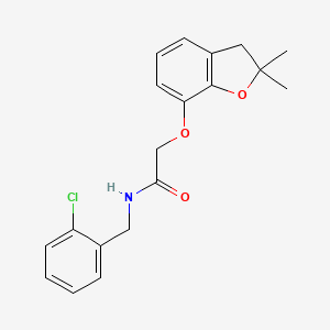 molecular formula C19H20ClNO3 B11275427 N-(2-chlorobenzyl)-2-((2,2-dimethyl-2,3-dihydrobenzofuran-7-yl)oxy)acetamide 