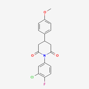 1-(3-Chloro-4-fluorophenyl)-4-(4-methoxyphenyl)piperidine-2,6-dione