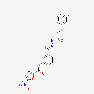 3-[(E)-{[2-(3,4-Dimethylphenoxy)acetamido]imino}methyl]phenyl 5-nitrofuran-2-carboxylate