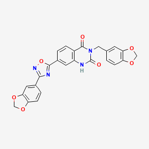 3-(1,3-benzodioxol-5-ylmethyl)-7-[3-(1,3-benzodioxol-5-yl)-1,2,4-oxadiazol-5-yl]quinazoline-2,4(1H,3H)-dione