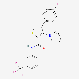 4-(4-fluorophenyl)-3-(1H-pyrrol-1-yl)-N-[3-(trifluoromethyl)phenyl]thiophene-2-carboxamide