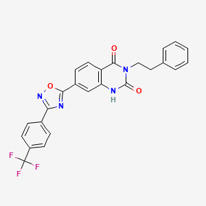 3-phenethyl-7-(3-(4-(trifluoromethyl)phenyl)-1,2,4-oxadiazol-5-yl)quinazoline-2,4(1H,3H)-dione