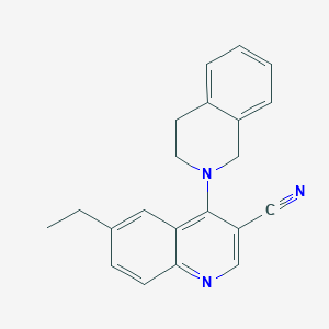 4-(3,4-dihydroisoquinolin-2(1H)-yl)-6-ethylquinoline-3-carbonitrile