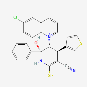 molecular formula C25H18ClN3OS2 B11275513 (4R,5R,6R)-5-(6-chloroquinolinium-1-yl)-3-cyano-6-hydroxy-6-phenyl-4-(thiophen-3-yl)-1,4,5,6-tetrahydropyridine-2-thiolate 