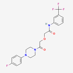 molecular formula C21H21F4N3O3 B11275514 2-{2-[4-(4-fluorophenyl)piperazin-1-yl]-2-oxoethoxy}-N-[3-(trifluoromethyl)phenyl]acetamide 