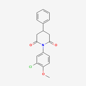 molecular formula C18H16ClNO3 B11275521 1-(3-Chloro-4-methoxyphenyl)-4-phenylpiperidine-2,6-dione 