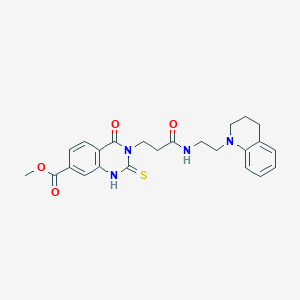 methyl 3-(3-((2-(3,4-dihydroquinolin-1(2H)-yl)ethyl)amino)-3-oxopropyl)-4-oxo-2-thioxo-1,2,3,4-tetrahydroquinazoline-7-carboxylate