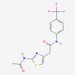 2-(2-acetamidothiazol-4-yl)-N-(4-(trifluoromethyl)phenyl)acetamide