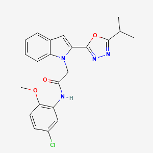 N-(5-chloro-2-methoxyphenyl)-2-(2-(5-isopropyl-1,3,4-oxadiazol-2-yl)-1H-indol-1-yl)acetamide