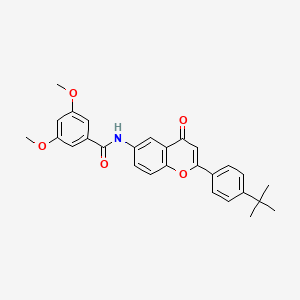 molecular formula C28H27NO5 B11275603 N-[2-(4-tert-butylphenyl)-4-oxo-4H-chromen-6-yl]-3,5-dimethoxybenzamide 