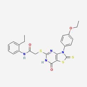 2-((3-(4-ethoxyphenyl)-7-oxo-2-thioxo-2,3,6,7-tetrahydrothiazolo[4,5-d]pyrimidin-5-yl)thio)-N-(2-ethylphenyl)acetamide