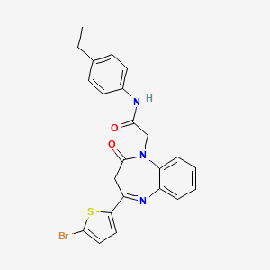 2-[4-(5-bromothiophen-2-yl)-2-oxo-2,3-dihydro-1H-1,5-benzodiazepin-1-yl]-N-(4-ethylphenyl)acetamide