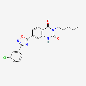 7-(3-(3-chlorophenyl)-1,2,4-oxadiazol-5-yl)-3-pentylquinazoline-2,4(1H,3H)-dione