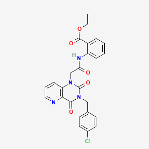 ethyl 2-(2-(3-(4-chlorobenzyl)-2,4-dioxo-3,4-dihydropyrido[3,2-d]pyrimidin-1(2H)-yl)acetamido)benzoate