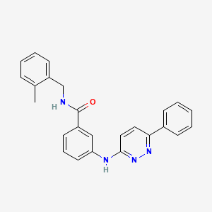 molecular formula C25H22N4O B11275742 N-[(2-methylphenyl)methyl]-3-[(6-phenylpyridazin-3-yl)amino]benzamide 