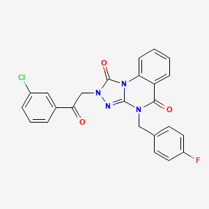 2-(2-(3-chlorophenyl)-2-oxoethyl)-4-(4-fluorobenzyl)-[1,2,4]triazolo[4,3-a]quinazoline-1,5(2H,4H)-dione