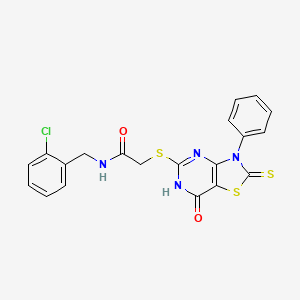 N-(2-chlorobenzyl)-2-((7-oxo-3-phenyl-2-thioxo-2,3,6,7-tetrahydrothiazolo[4,5-d]pyrimidin-5-yl)thio)acetamide