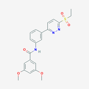 molecular formula C21H21N3O5S B11275758 N-(3-(6-(ethylsulfonyl)pyridazin-3-yl)phenyl)-3,5-dimethoxybenzamide 