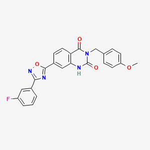 7-(3-(3-fluorophenyl)-1,2,4-oxadiazol-5-yl)-3-(4-methoxybenzyl)quinazoline-2,4(1H,3H)-dione