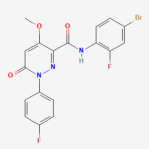 molecular formula C18H12BrF2N3O3 B11275764 N-(4-bromo-2-fluorophenyl)-1-(4-fluorophenyl)-4-methoxy-6-oxo-1,6-dihydropyridazine-3-carboxamide 