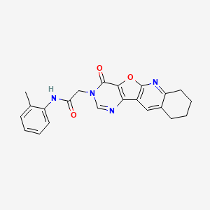 N-(2-methylphenyl)-2-(15-oxo-17-oxa-2,12,14-triazatetracyclo[8.7.0.03,8.011,16]heptadeca-1(10),2,8,11(16),12-pentaen-14-yl)acetamide