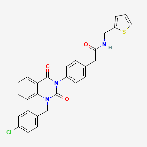 2-(4-(1-(4-chlorobenzyl)-2,4-dioxo-1,2-dihydroquinazolin-3(4H)-yl)phenyl)-N-(thiophen-2-ylmethyl)acetamide