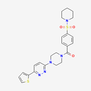 molecular formula C24H27N5O3S2 B11275793 3-{4-[4-(Piperidine-1-sulfonyl)benzoyl]piperazin-1-YL}-6-(thiophen-2-YL)pyridazine 