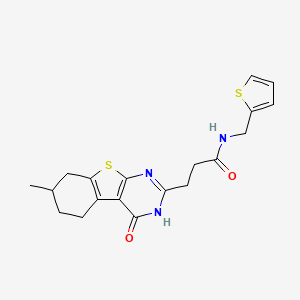 3-(7-methyl-4-oxo-3,4,5,6,7,8-hexahydro[1]benzothieno[2,3-d]pyrimidin-2-yl)-N-(2-thienylmethyl)propanamide