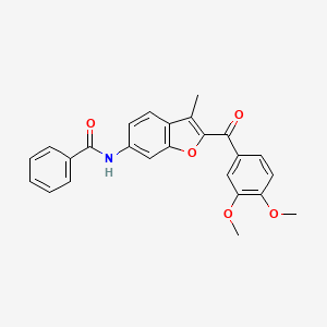 molecular formula C25H21NO5 B11275834 N-[2-(3,4-dimethoxybenzoyl)-3-methyl-1-benzofuran-6-yl]benzamide 