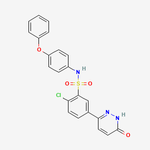 molecular formula C22H16ClN3O4S B11275862 2-chloro-5-(6-oxo-1,6-dihydropyridazin-3-yl)-N-(4-phenoxyphenyl)benzenesulfonamide 