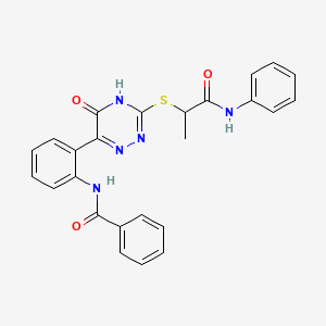 N-[2-(5-Oxo-3-{[1-(phenylcarbamoyl)ethyl]sulfanyl}-4,5-dihydro-1,2,4-triazin-6-YL)phenyl]benzamide