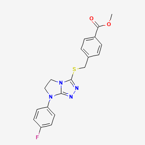 Methyl 4-({[7-(4-fluorophenyl)-5H,6H,7H-imidazo[2,1-C][1,2,4]triazol-3-YL]sulfanyl}methyl)benzoate