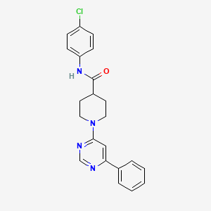 molecular formula C22H21ClN4O B11275900 N-(4-chlorophenyl)-1-(6-phenylpyrimidin-4-yl)piperidine-4-carboxamide 