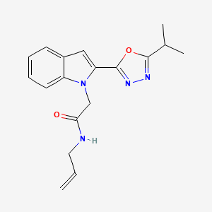 N-allyl-2-(2-(5-isopropyl-1,3,4-oxadiazol-2-yl)-1H-indol-1-yl)acetamide