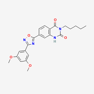 7-(3-(3,5-dimethoxyphenyl)-1,2,4-oxadiazol-5-yl)-3-pentylquinazoline-2,4(1H,3H)-dione