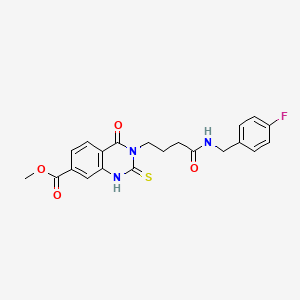 Methyl 3-(4-((4-fluorobenzyl)amino)-4-oxobutyl)-4-oxo-2-thioxo-1,2,3,4-tetrahydroquinazoline-7-carboxylate