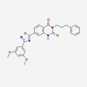 7-(3-(3,5-dimethoxyphenyl)-1,2,4-oxadiazol-5-yl)-3-(3-phenylpropyl)quinazoline-2,4(1H,3H)-dione