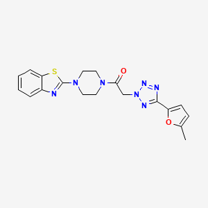 molecular formula C19H19N7O2S B11275954 1-[4-(1,3-benzothiazol-2-yl)piperazino]-2-[5-(5-methyl-2-furyl)-2H-1,2,3,4-tetraazol-2-yl]-1-ethanone 