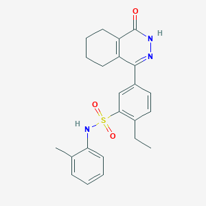 molecular formula C23H25N3O3S B11275979 2-ethyl-N-(2-methylphenyl)-5-(4-oxo-3,4,5,6,7,8-hexahydrophthalazin-1-yl)benzenesulfonamide 