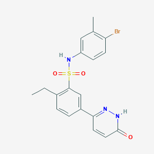 molecular formula C19H18BrN3O3S B11275998 N-(4-bromo-3-methylphenyl)-2-ethyl-5-(6-oxo-1,6-dihydropyridazin-3-yl)benzenesulfonamide 