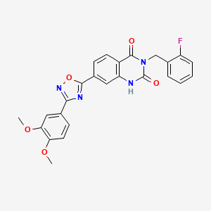 7-(3-(3,4-dimethoxyphenyl)-1,2,4-oxadiazol-5-yl)-3-(2-fluorobenzyl)quinazoline-2,4(1H,3H)-dione