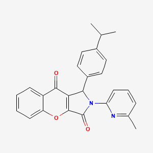 molecular formula C26H22N2O3 B11276013 2-(6-Methylpyridin-2-yl)-1-[4-(propan-2-yl)phenyl]-1,2-dihydrochromeno[2,3-c]pyrrole-3,9-dione 